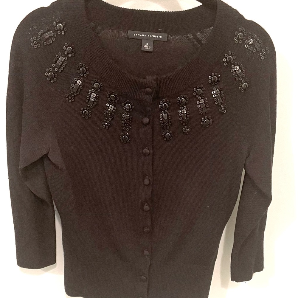 Banana republic black jeweled sweater